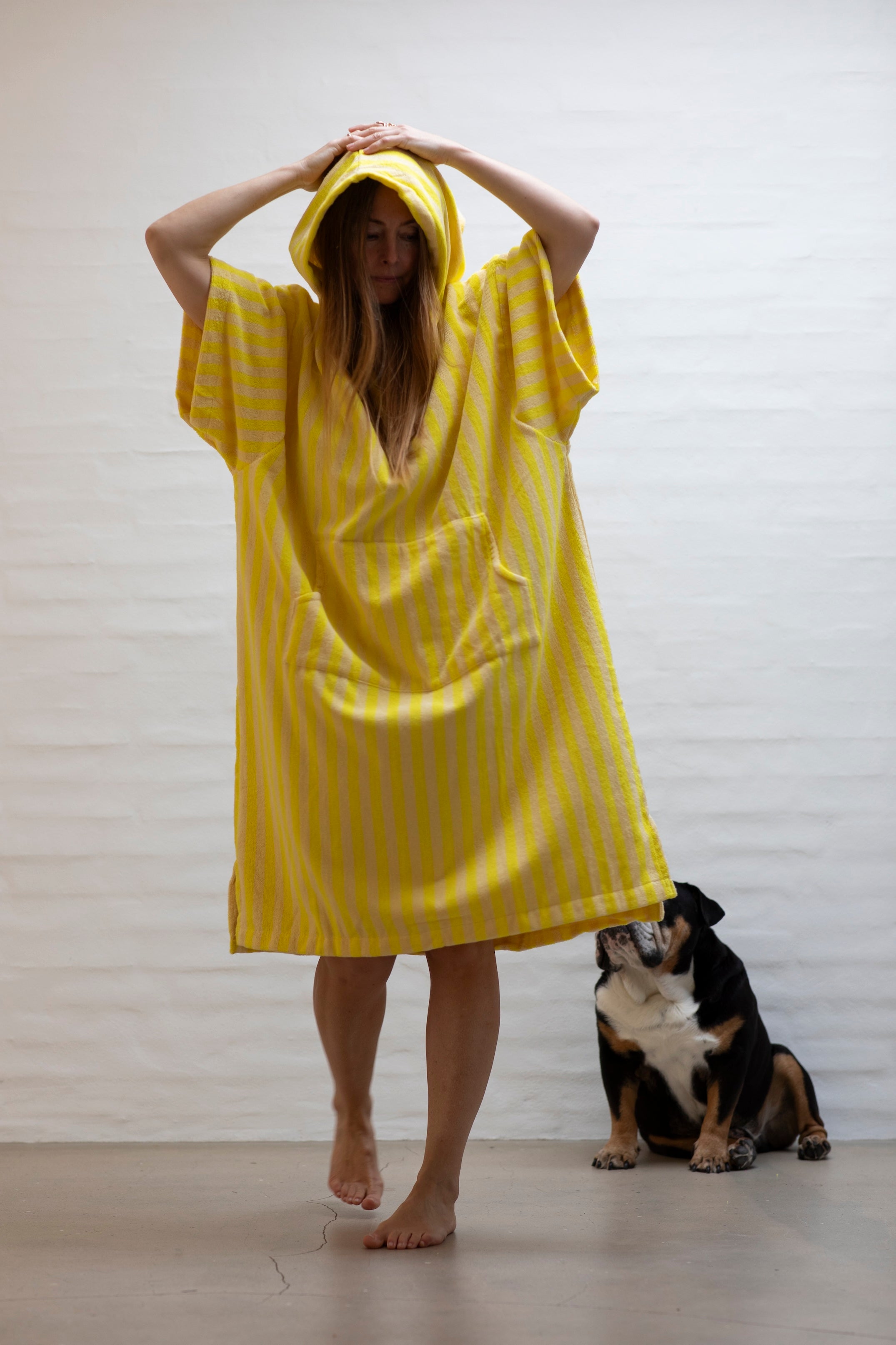 Naram Poncho, pristine & neon yellow