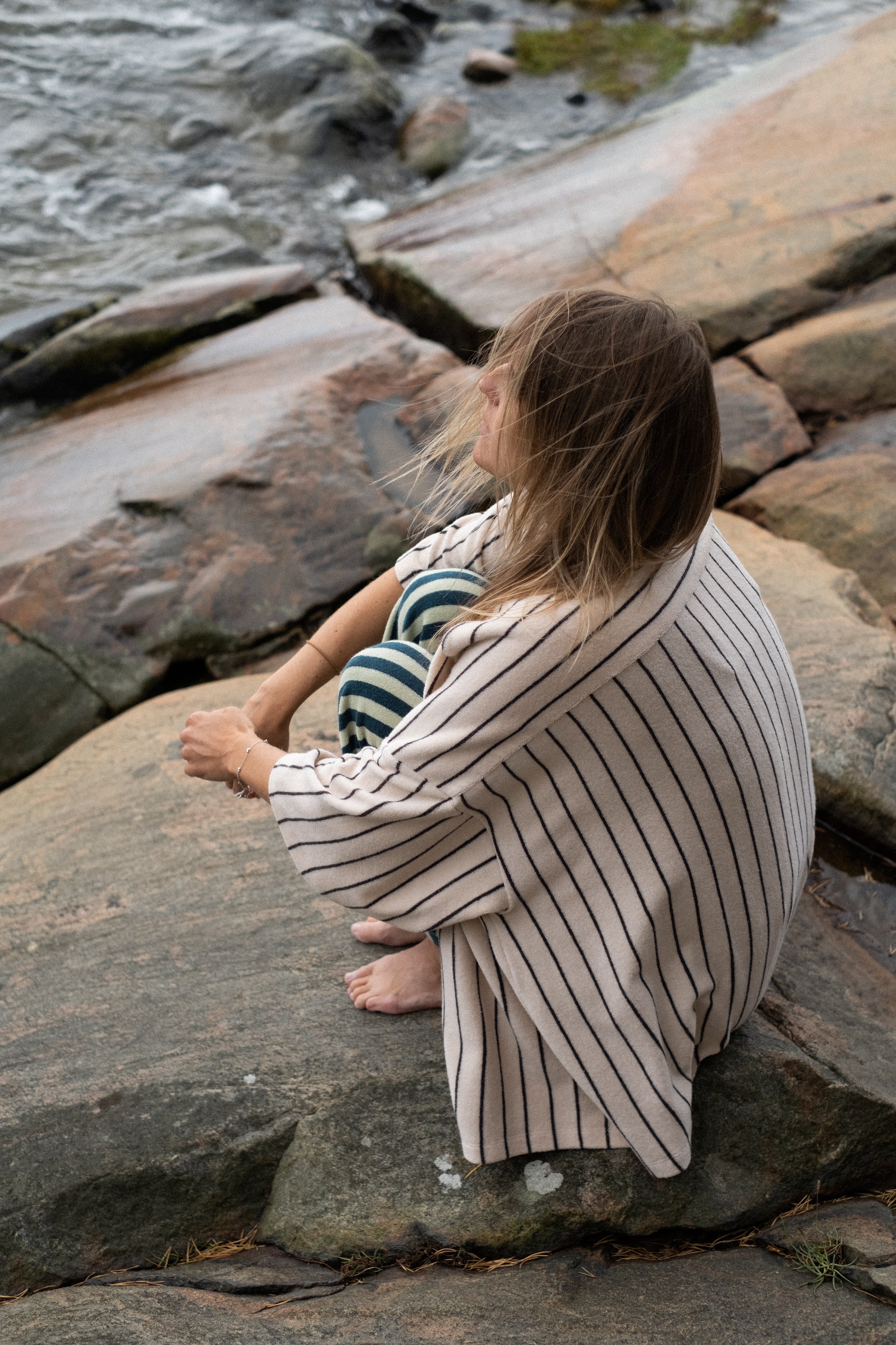 Naram Oversized Shirt, creme & ink