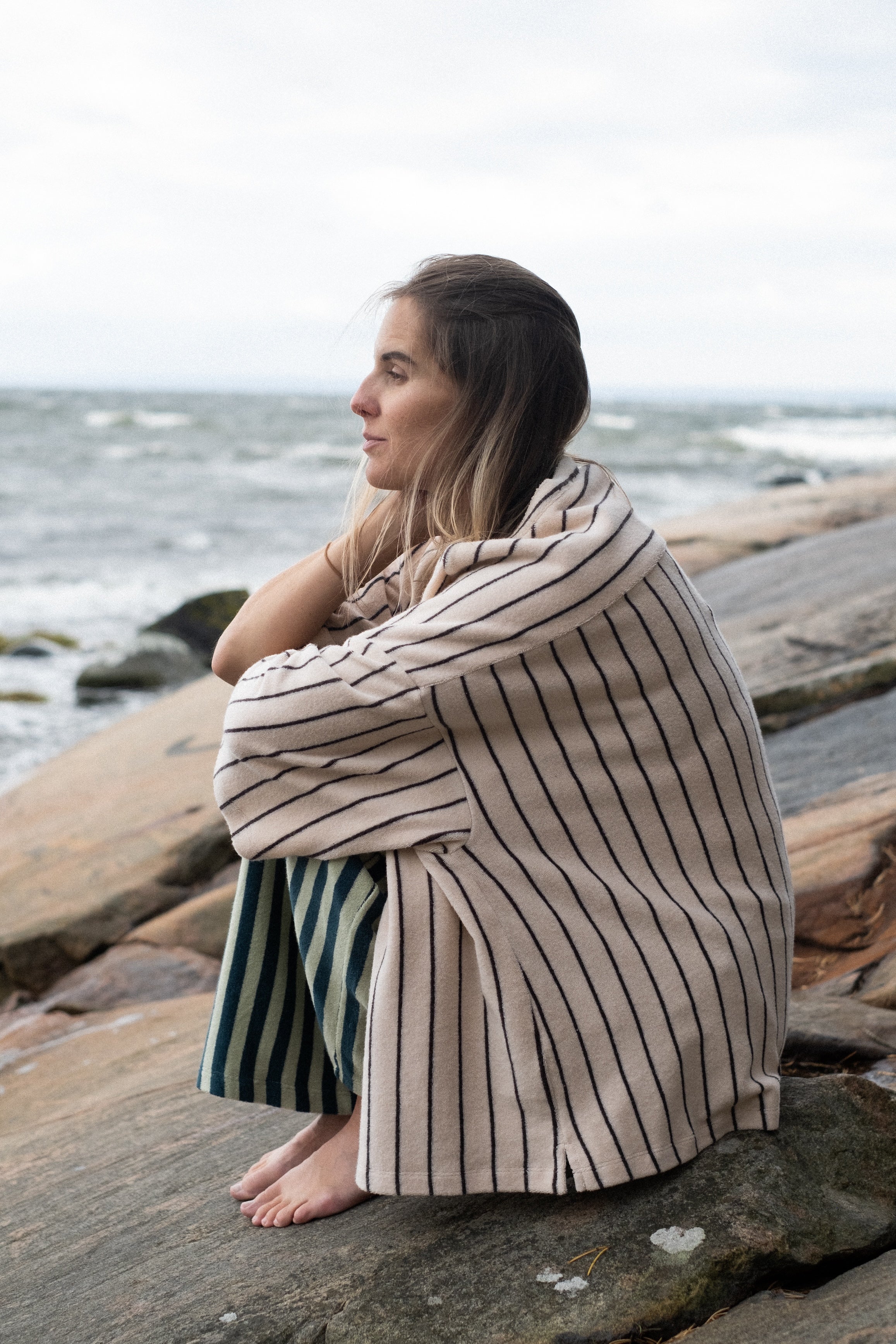 Naram Oversized Shirt, creme & ink