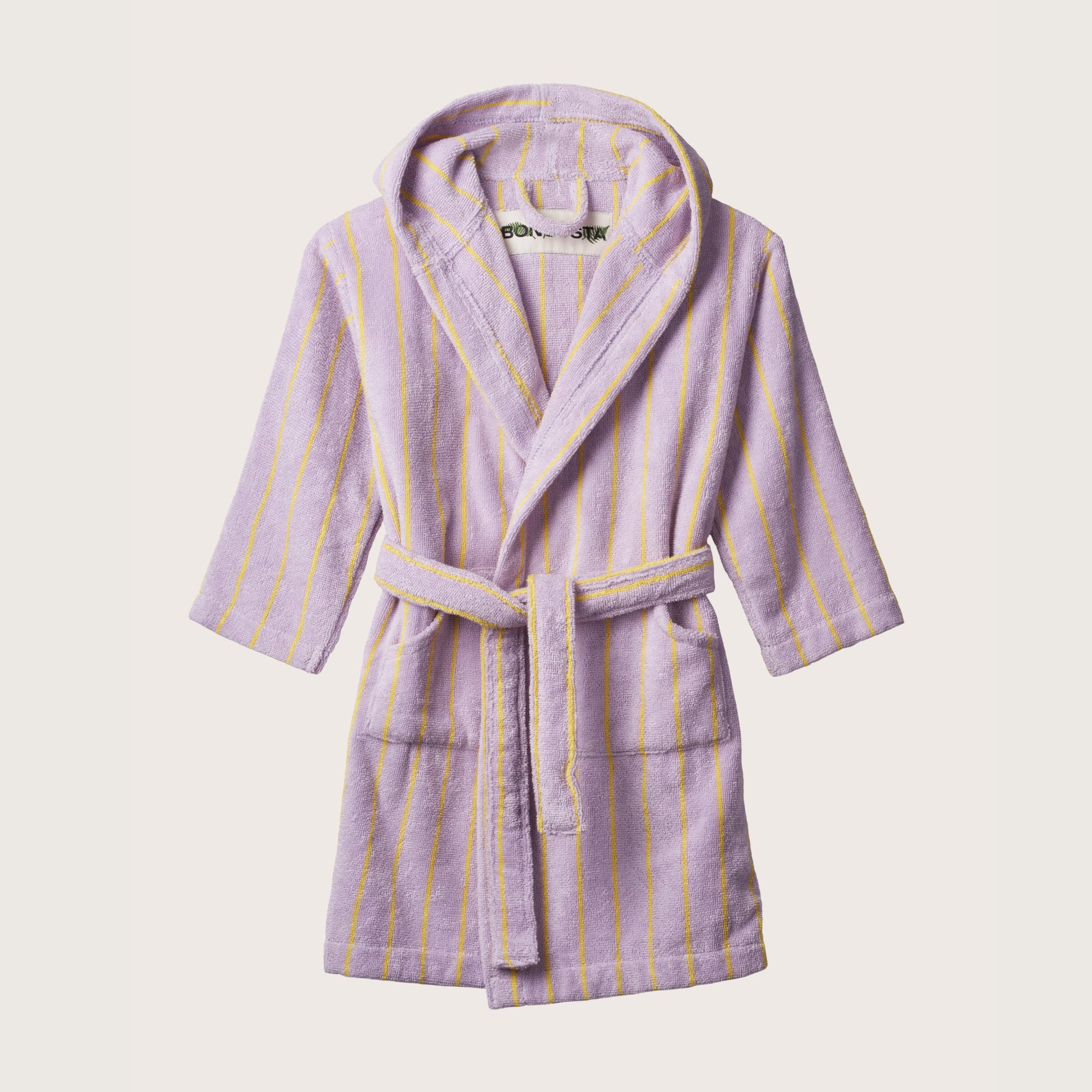 Naram Kids Bathrobe, lilac & neon yellow