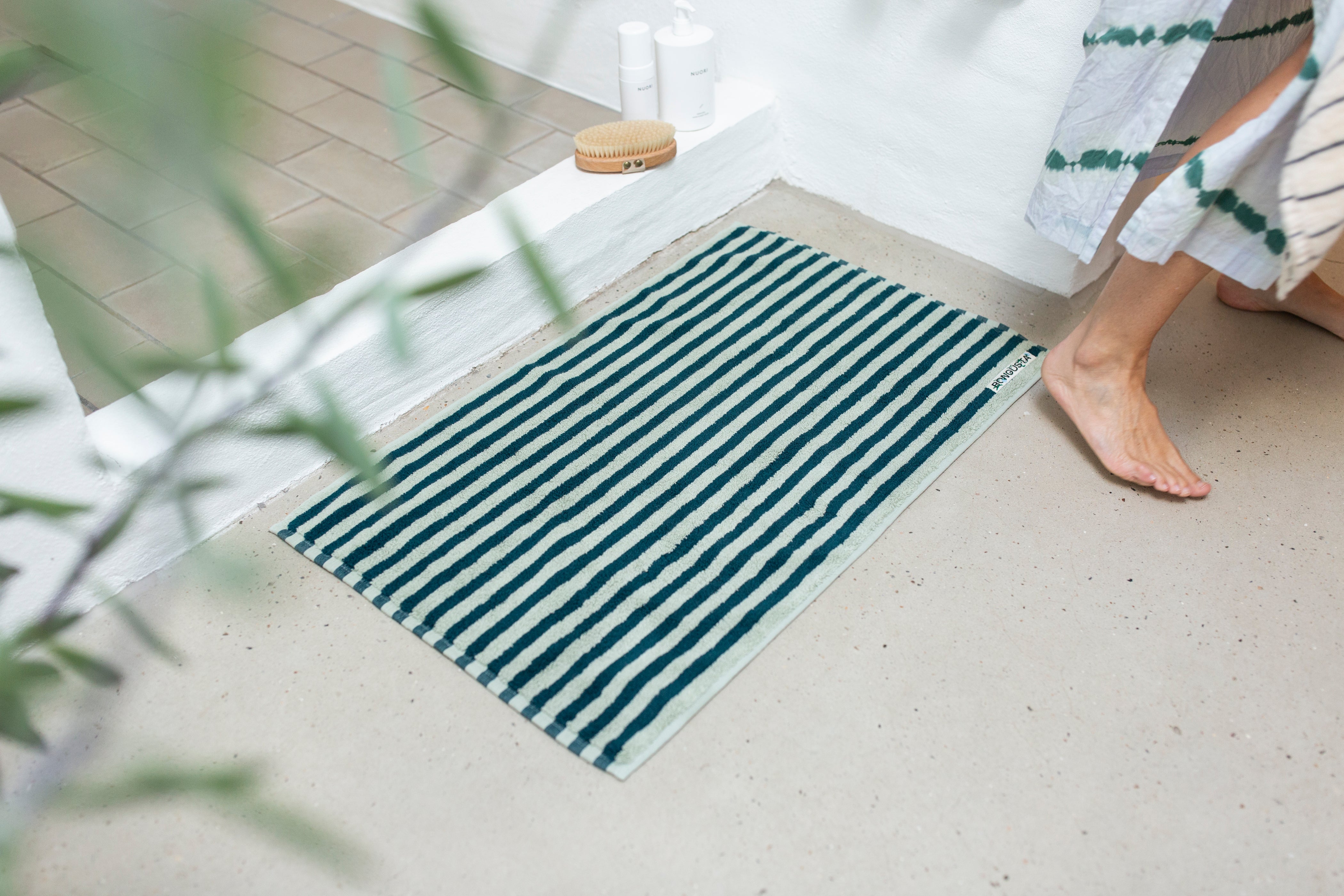 Naram Bath Mat, seafoam & deep teal