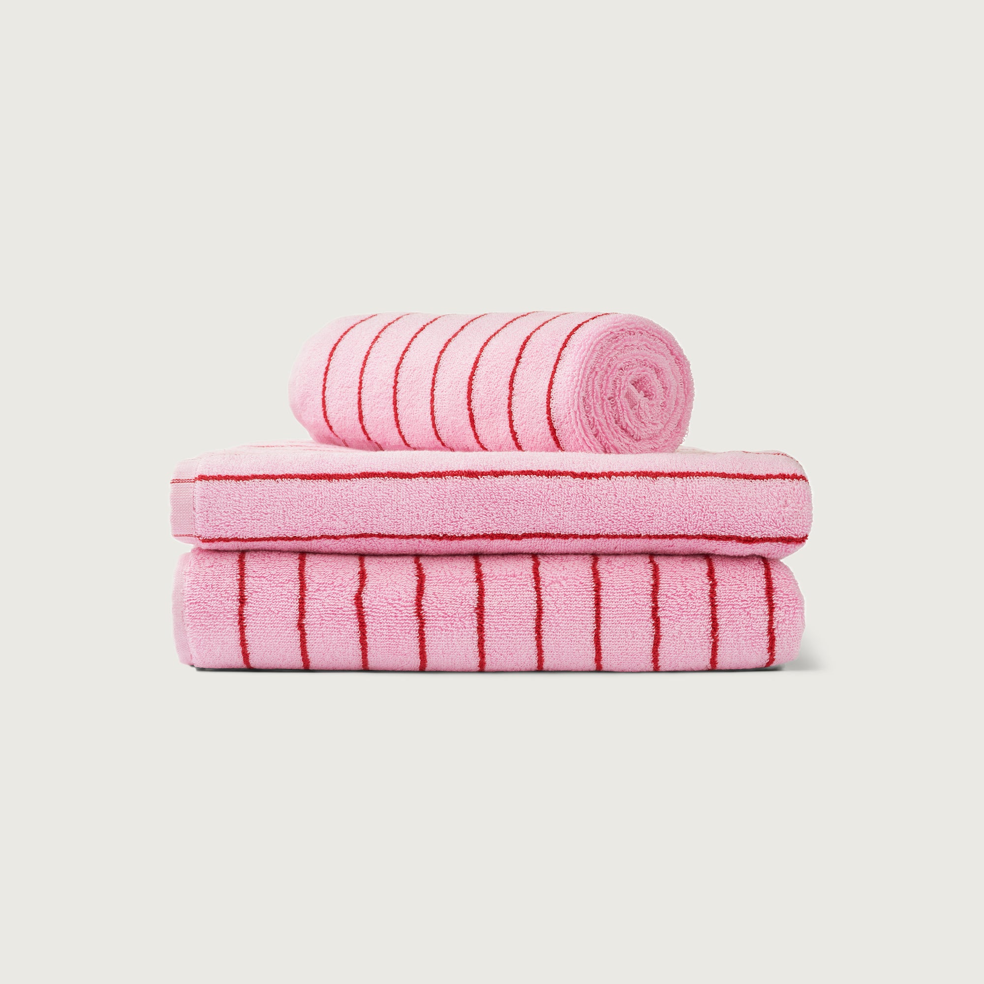 Naram Towels baby pink ski patrol red