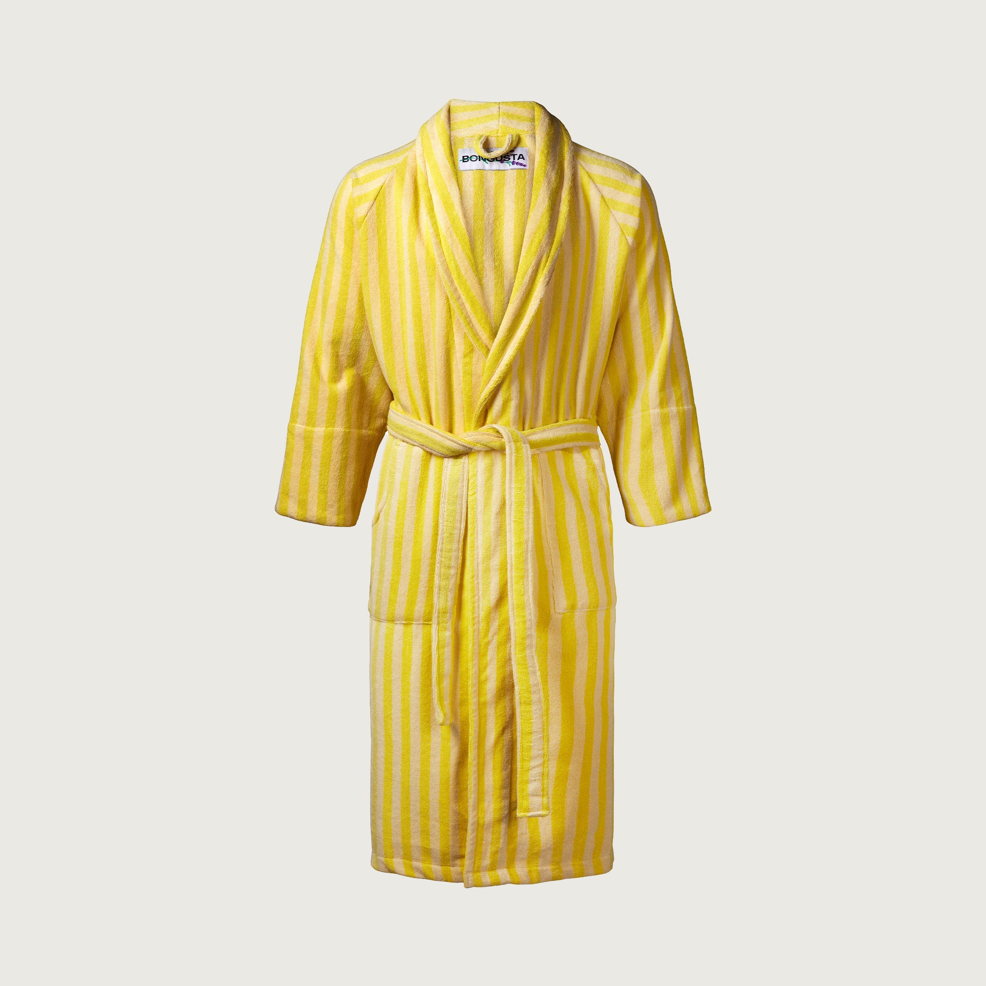 Naram Bathrobe, pristine & neon yellow