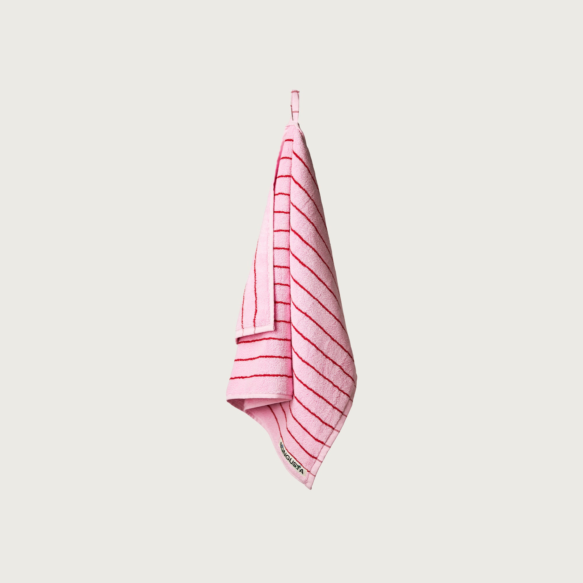 Naram Towels, baby pink & ski patrol red