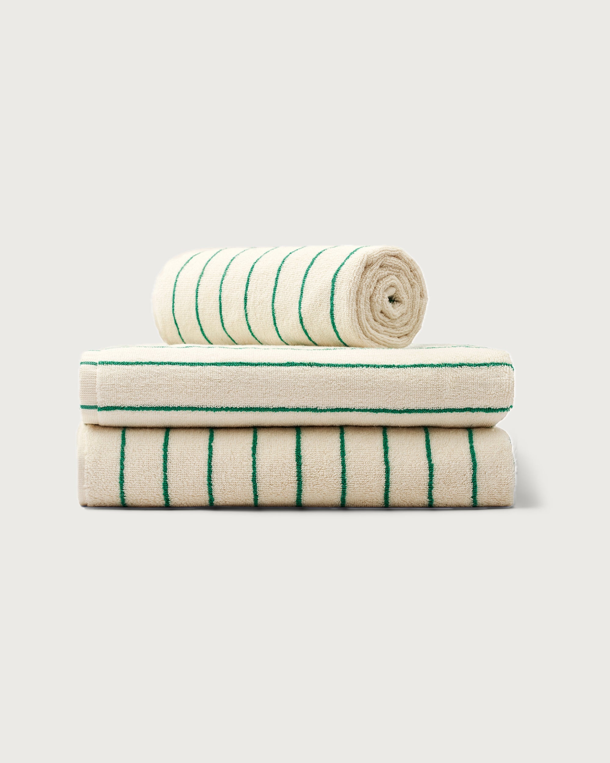 Naram Towels, pure white & grass