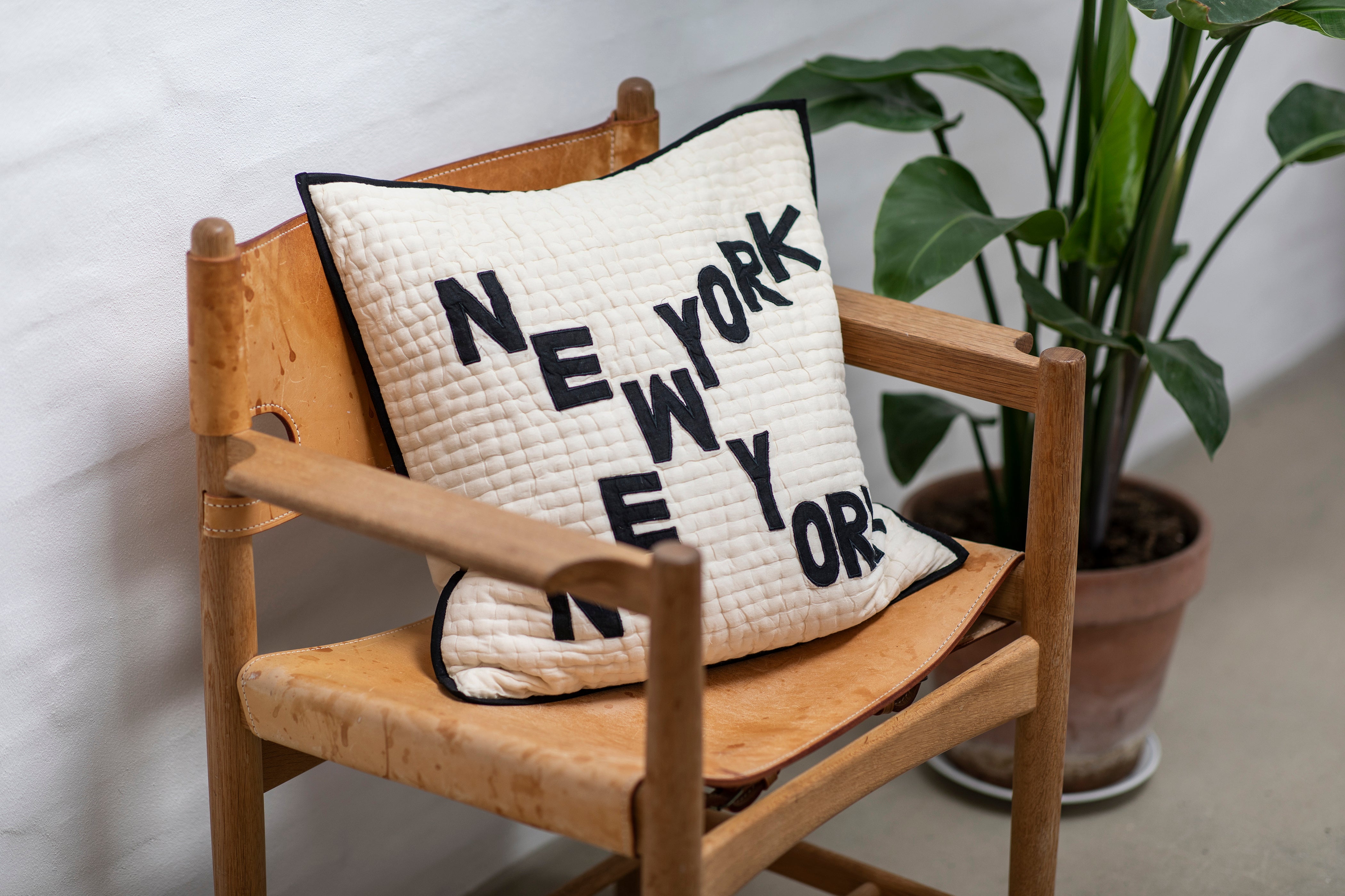 New York Quilted Pillow