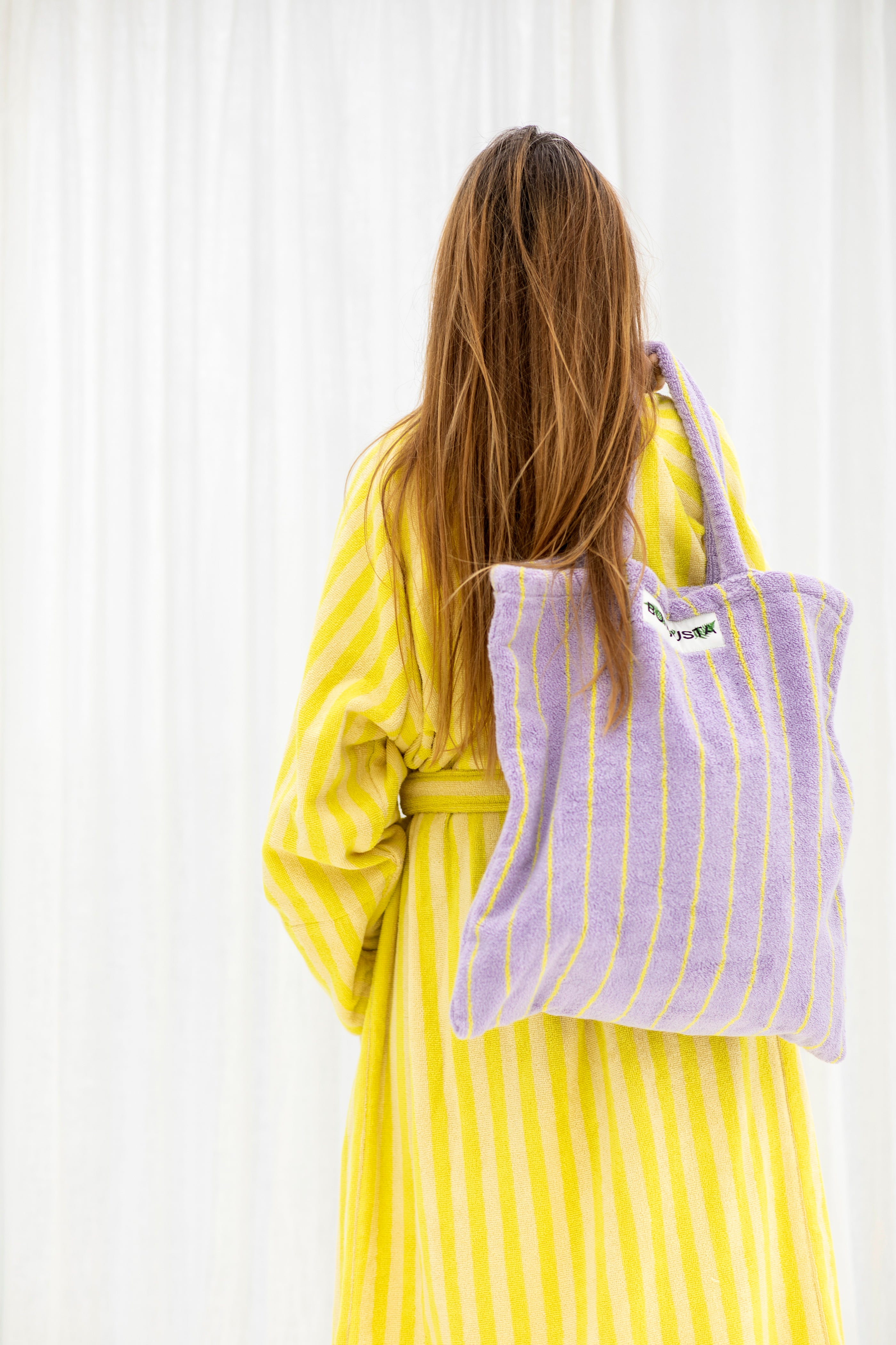 Naram totebag, lilac & neon yellow