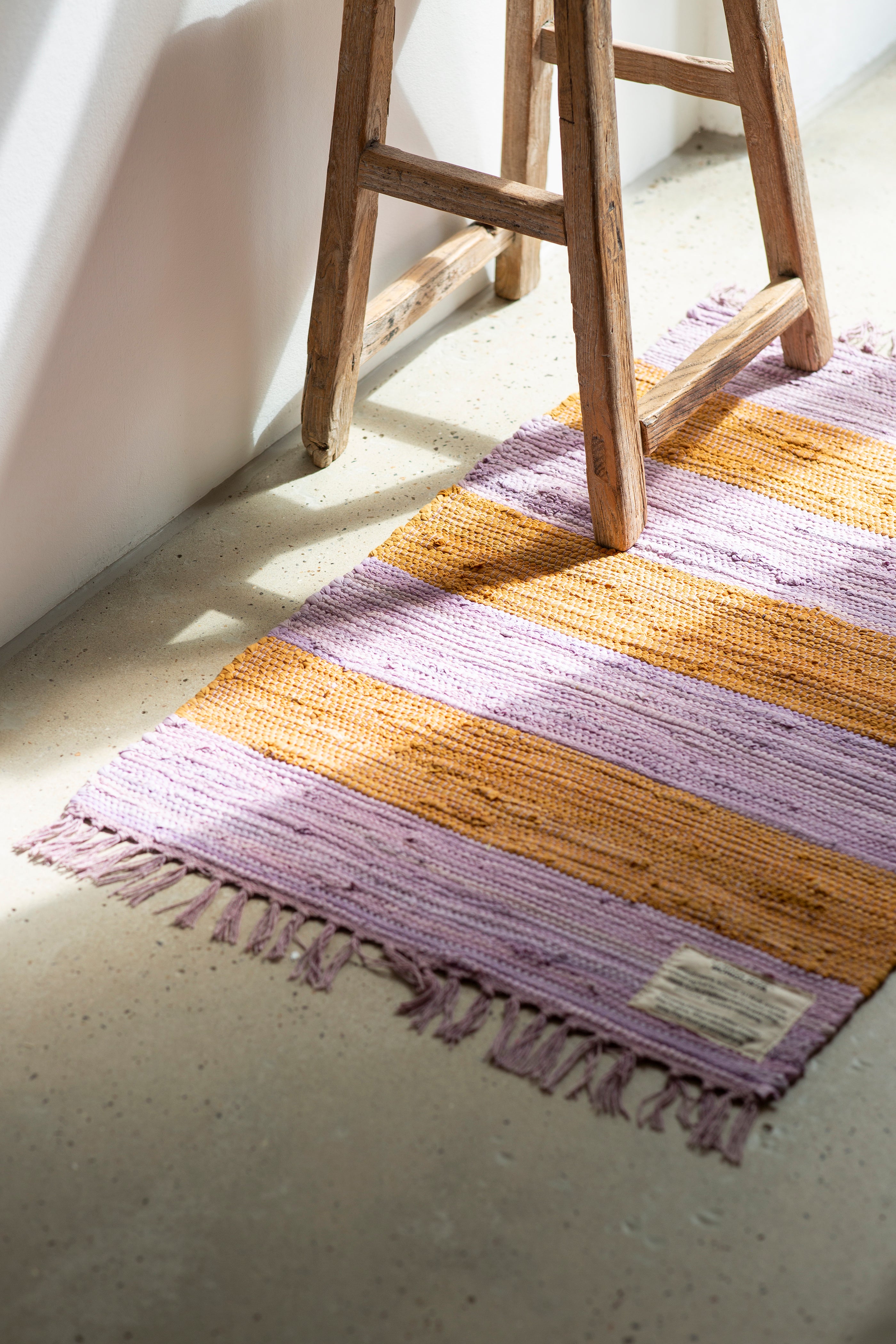 Chindi Rug, lilac & golden