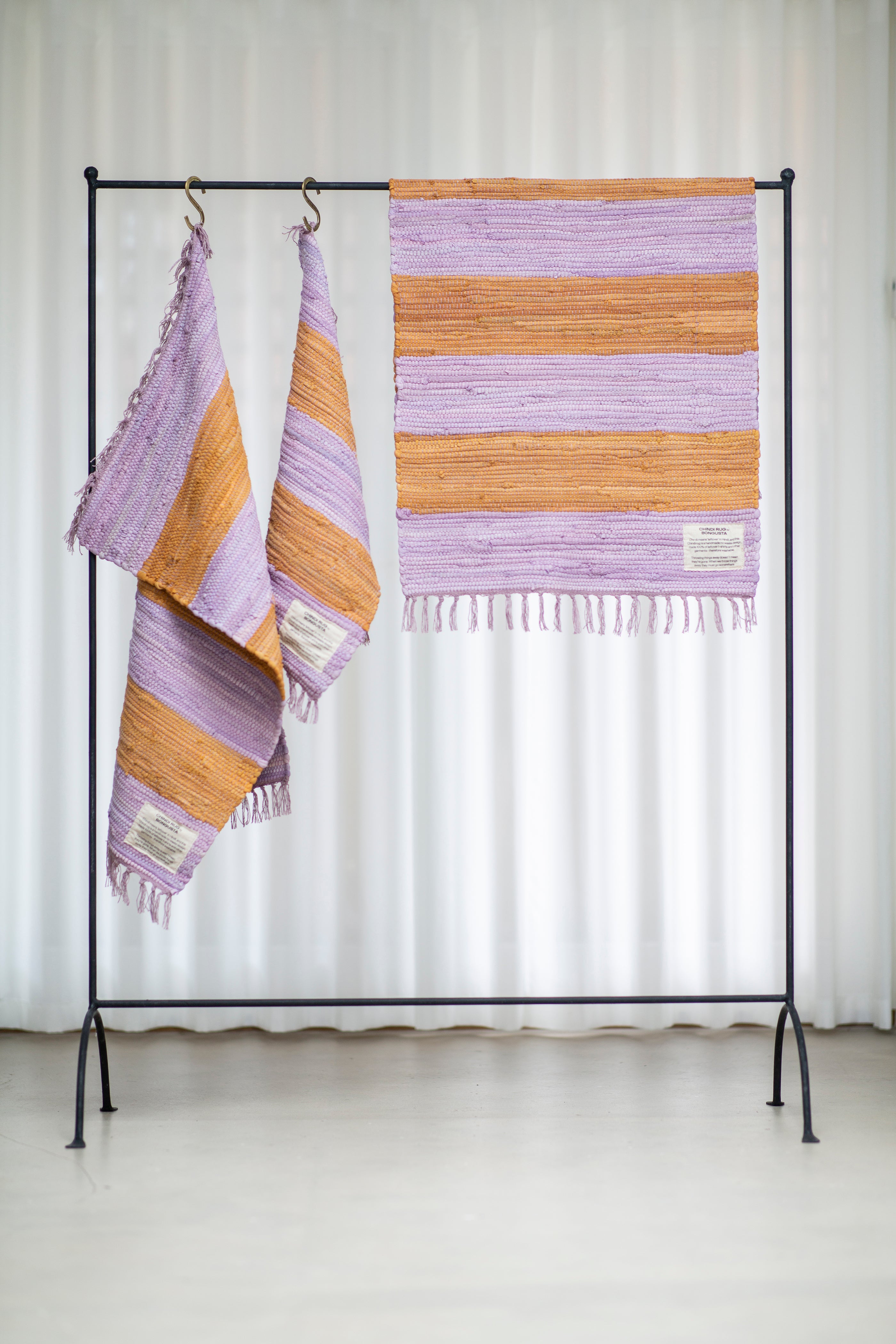 Chindi Rug, lilac & golden