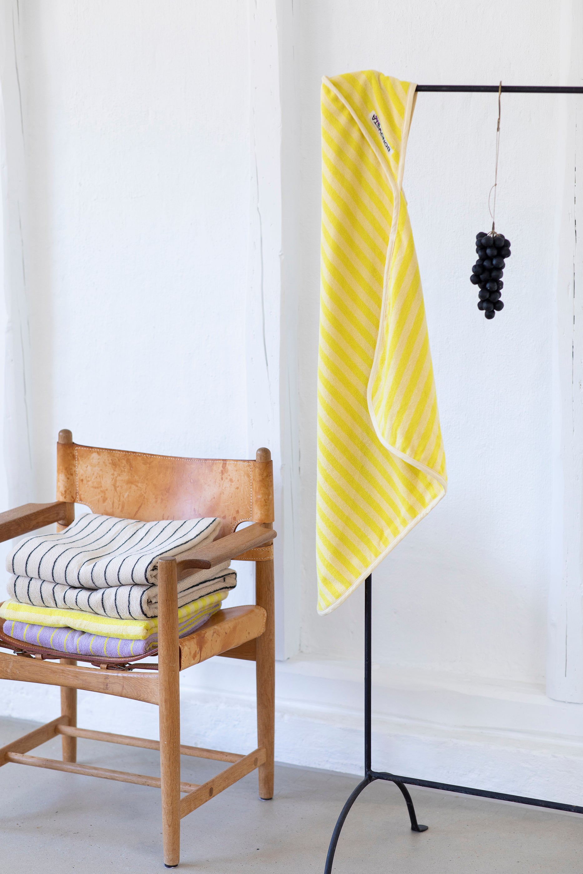 Naram Baby Towel, pristine & neon yellow