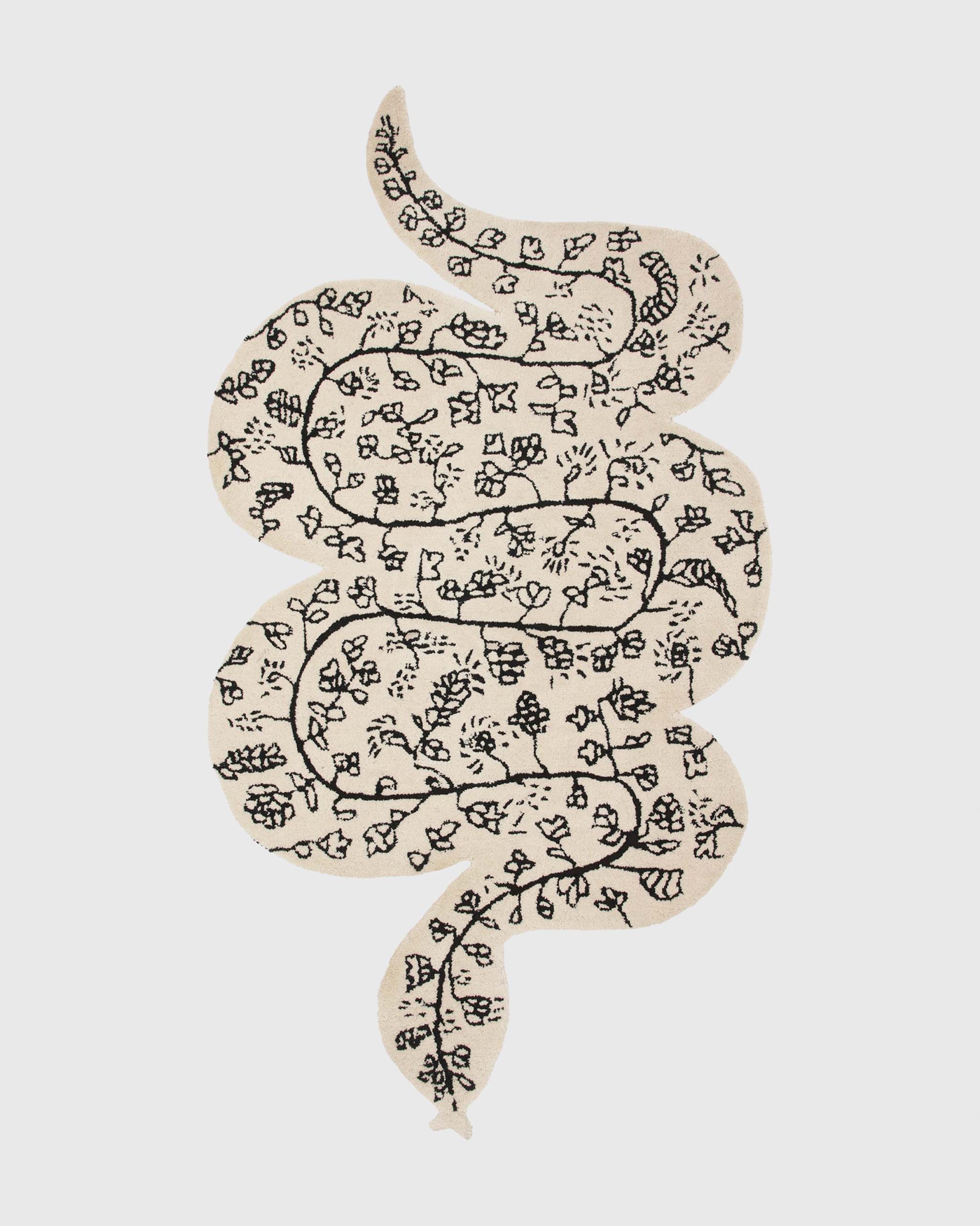 Bongusta Snake Rug - creme & ink