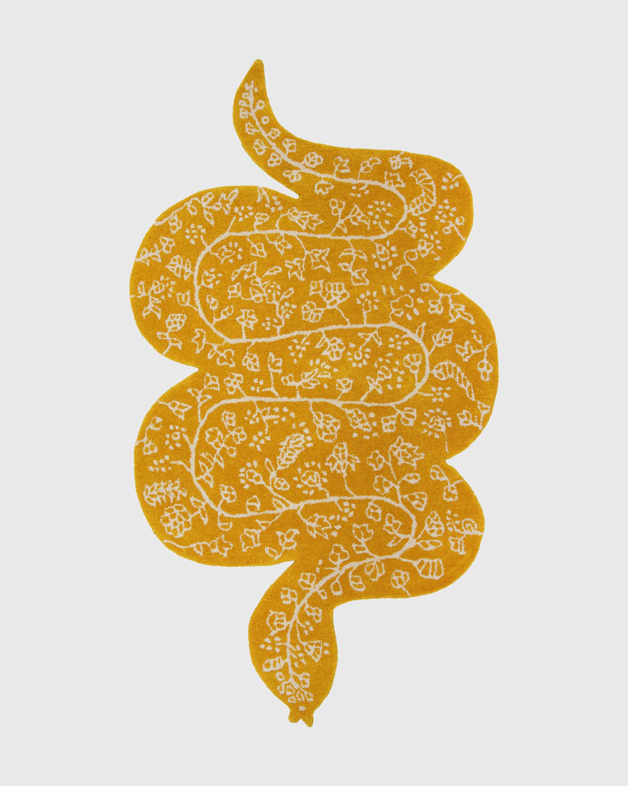 Bongusta Snake Rug - mustard & creme