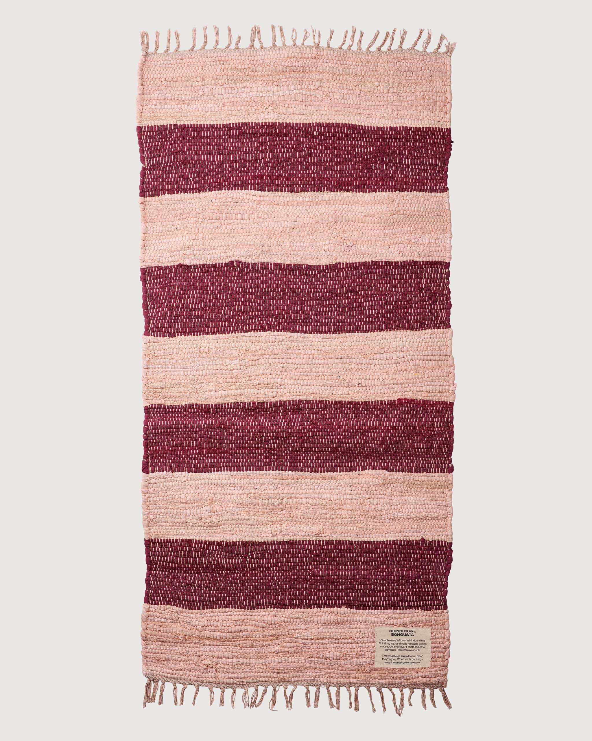 Bongusta Chindi Rug 60x120, wine and peach