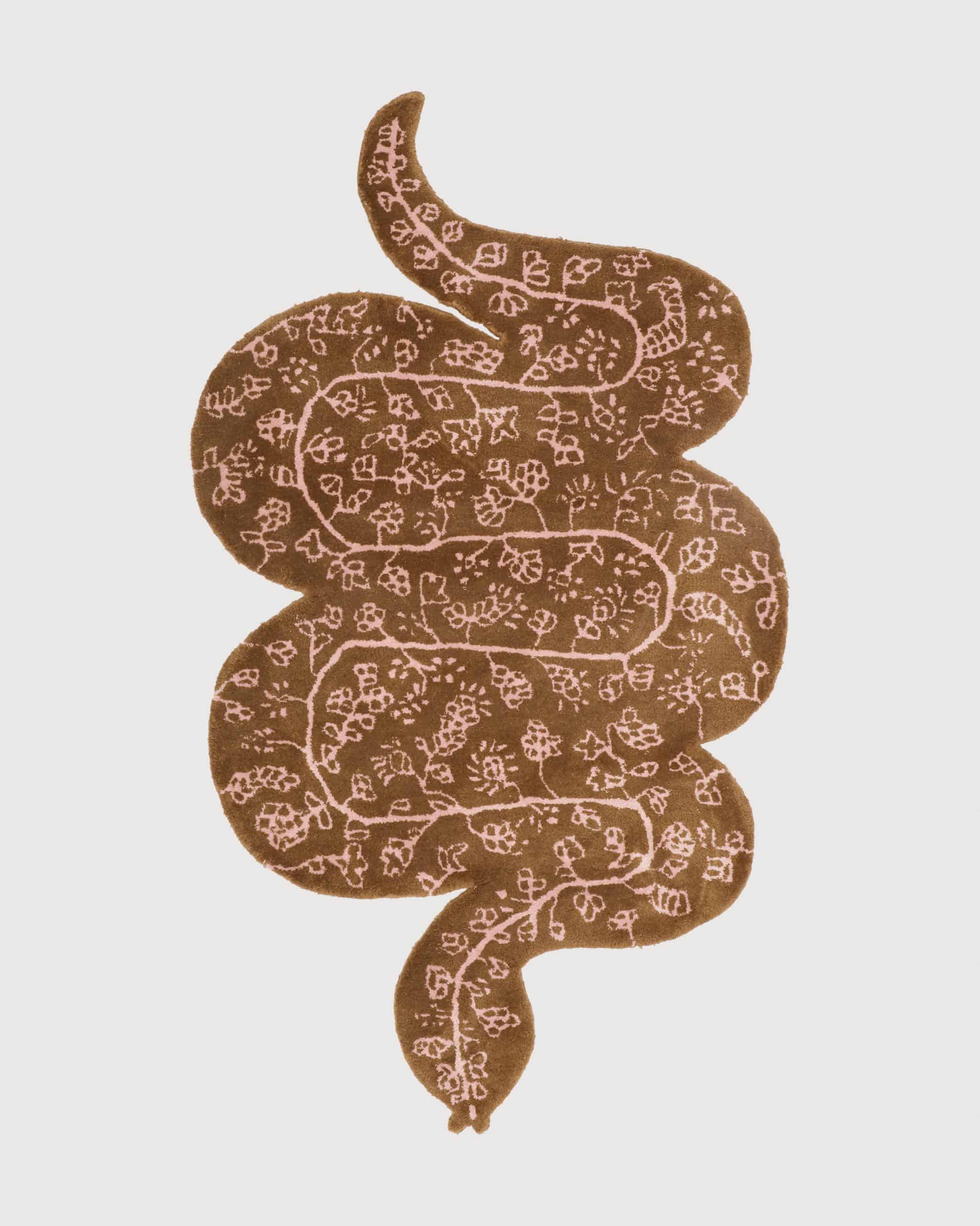 Bongusta Snake Rug - rose & brown