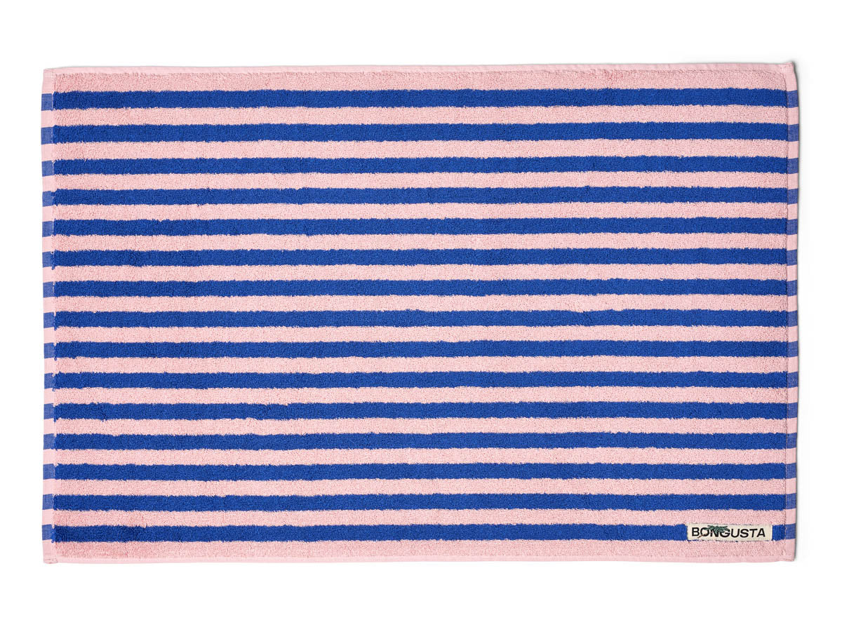 Naram Bath Mat, dazzling blue & rose