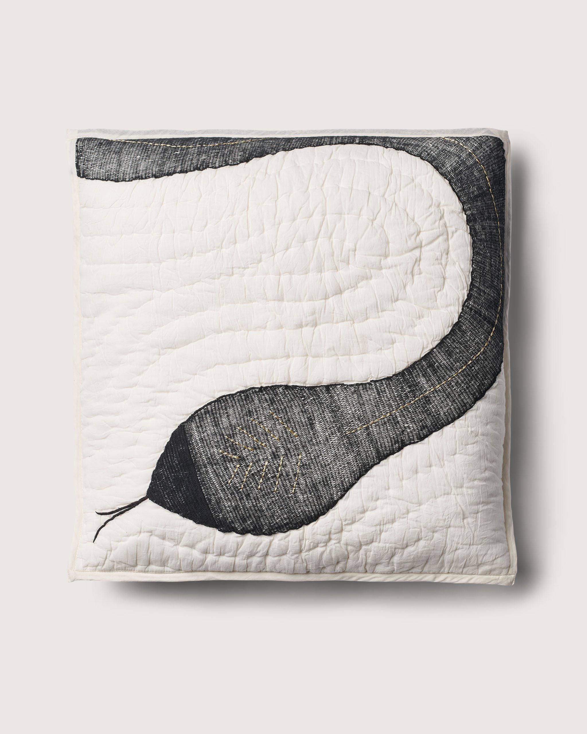 Bongusta Snake Quilted Pillow, Black